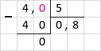 4 : 5 = 0,8 стовпчиком